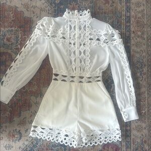 Elegant White Lace Romper